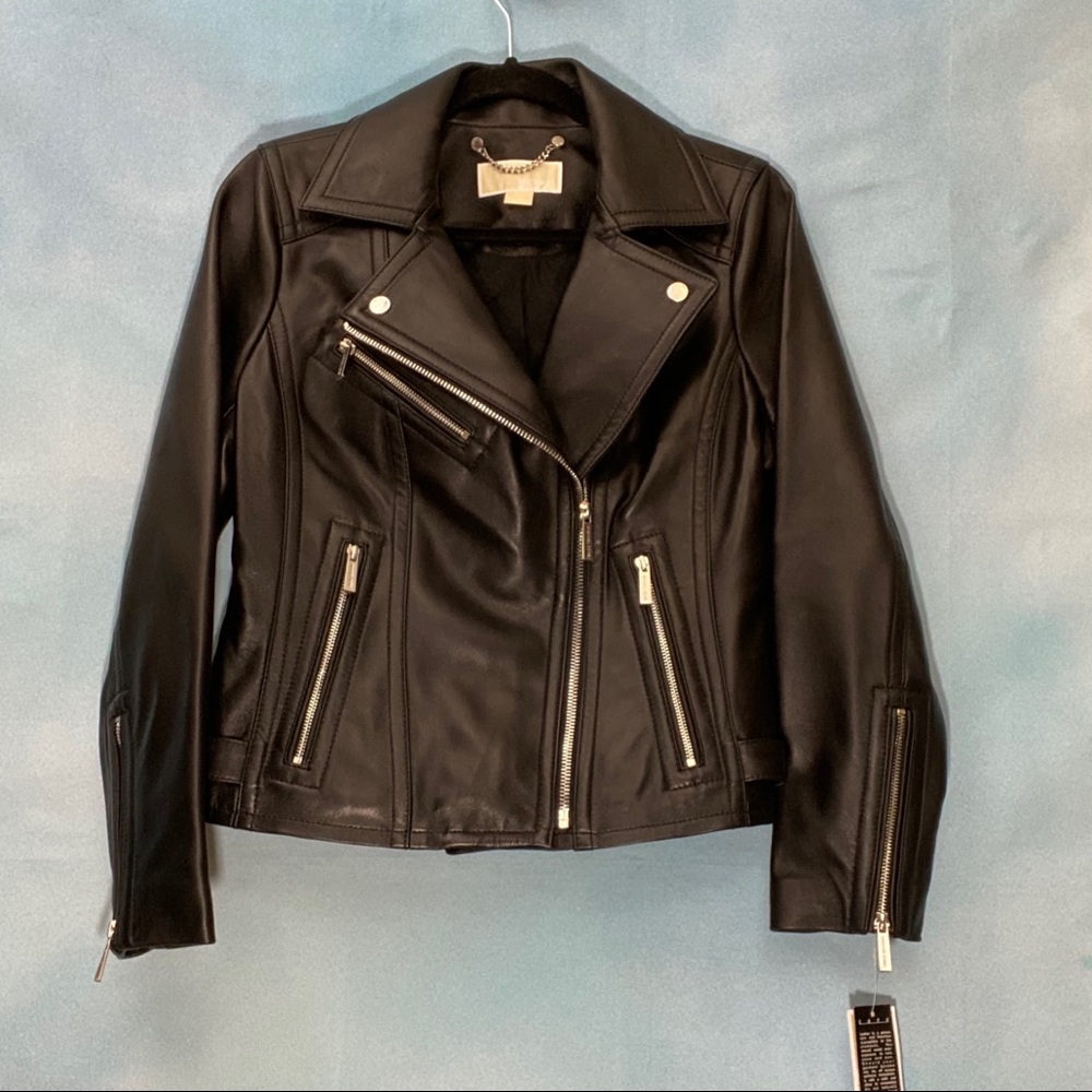 MICHAEL KORS Leather Motorcycle Jacket